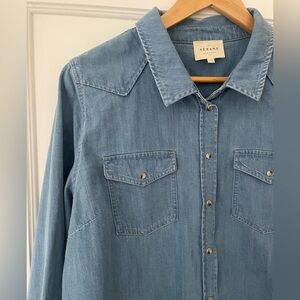 Sezane Servanne Denim Shirt